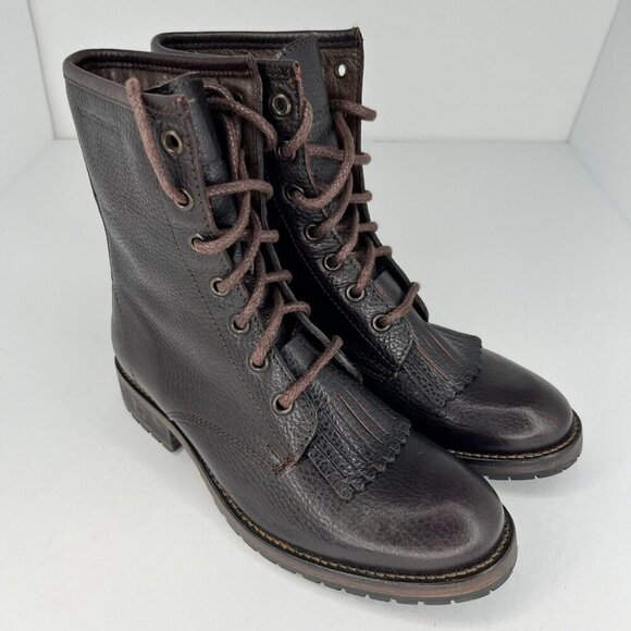 Wolverine Womens W40078 Rosie Kiltie Brown LaceUp Leather Size 5.5 Western Boots - Picture 2 of 9